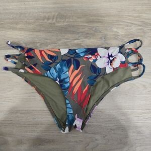 Hollister Green Floral Bikini Bottom